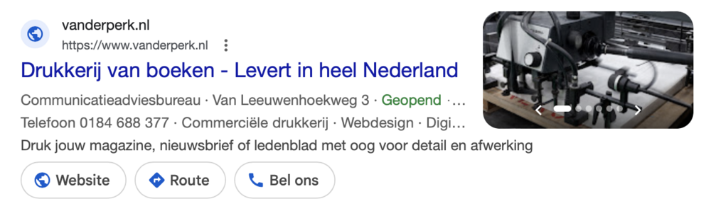 Voorbeeld SEA advertentie